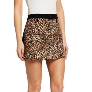 Alice & Olivia Jeans Leopard Queen of the Night Denim Skirt (26)